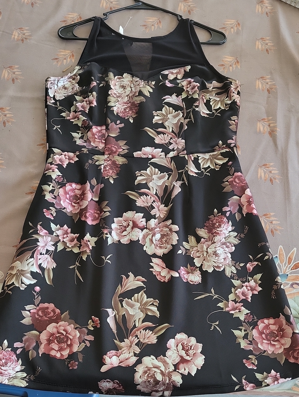 Black and Pink Metalic Dress